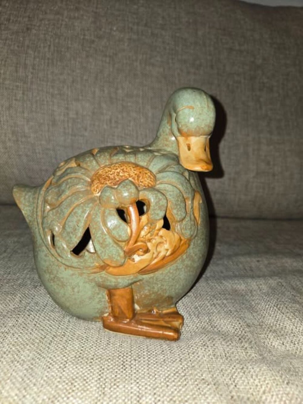 Vtg Duck Candle Holder Ceramic Tea Light
